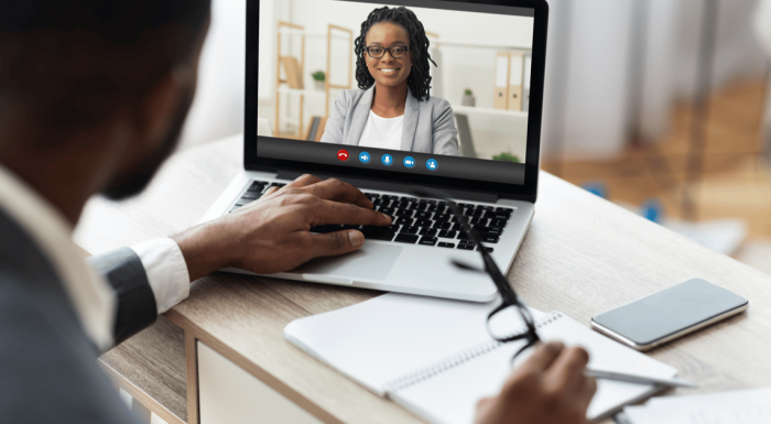 lawyer on video call