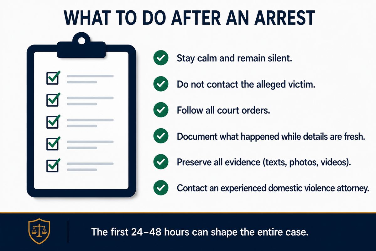 Checklist of what to do after a domestic violence arrest in New Jersey